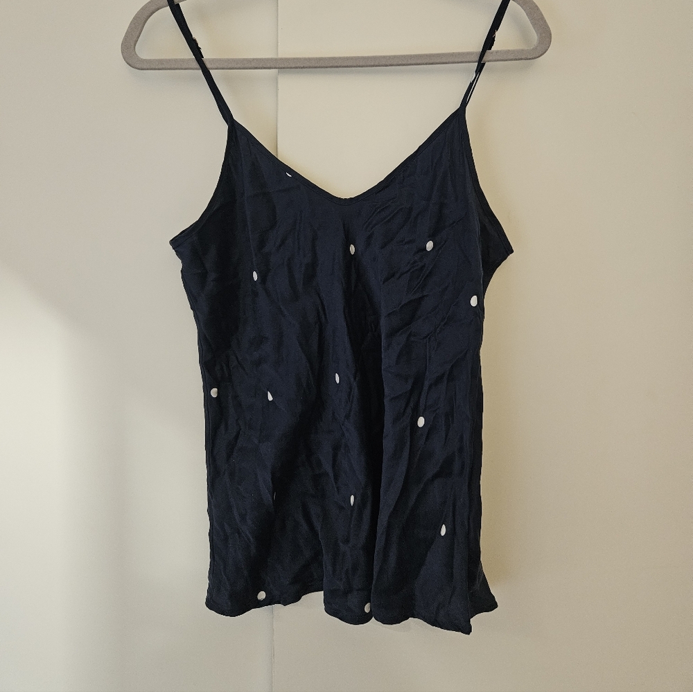 Chic Navy Women's Camisole with White Accents